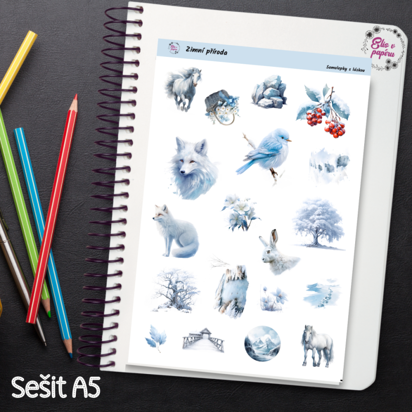 Zimní příroda | Samolepky do diáře