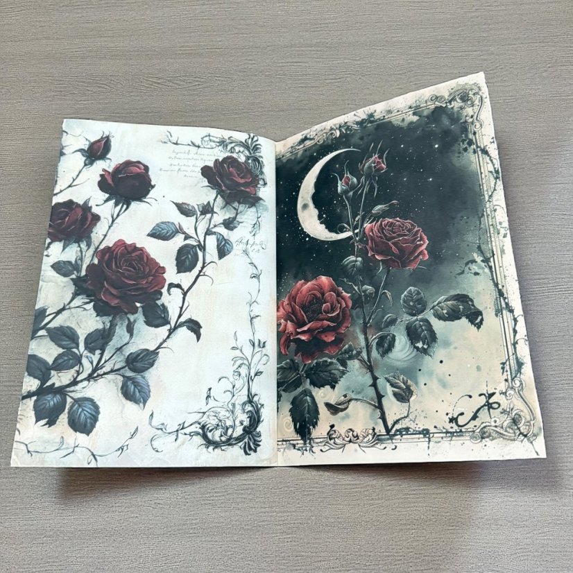 Vintage sešit Gotická růže