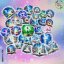 Velké kusové samolepky do diáře i na scrapbook s motivy knížek. magických knih a pohádek.