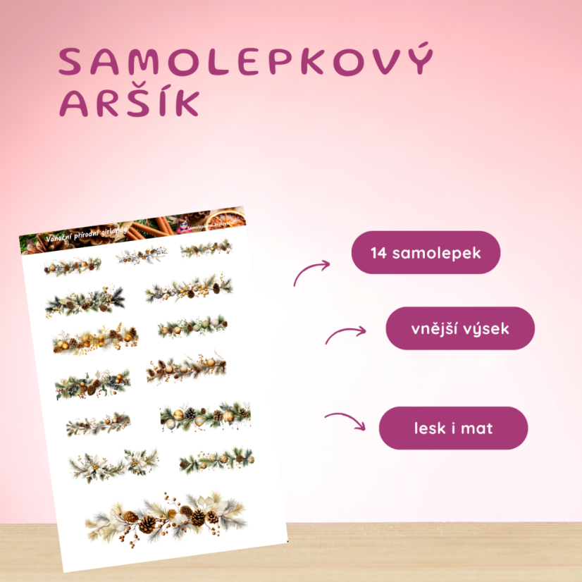 Vánoční přírodní girlandy | Samolepky do diáře