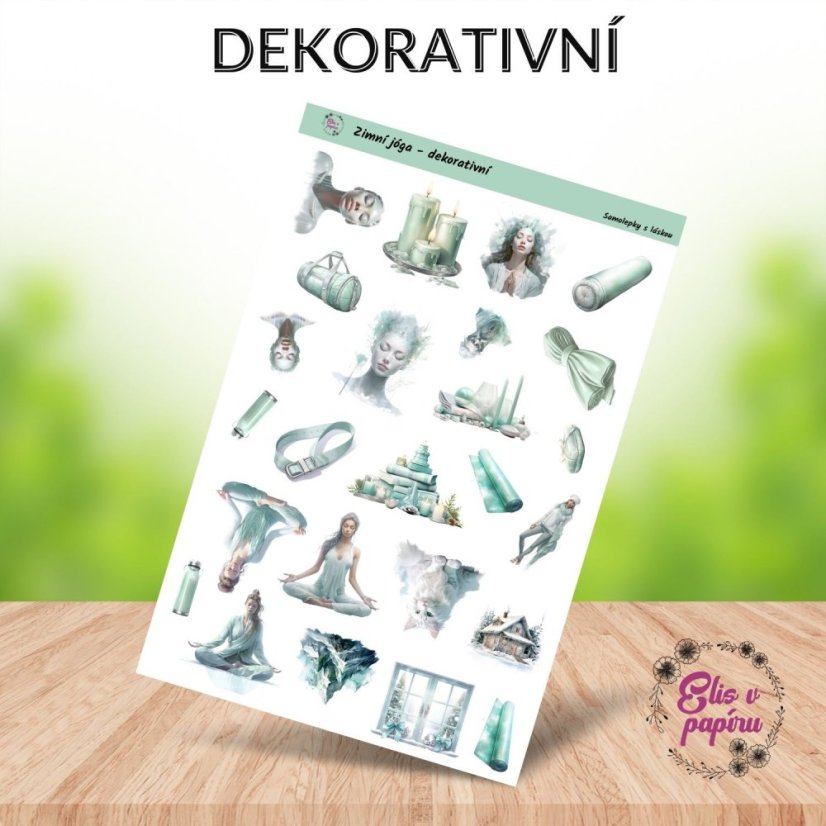 Samolepkový kit Zimní jóga pro všechny jogínky - dekorativní samolepky
