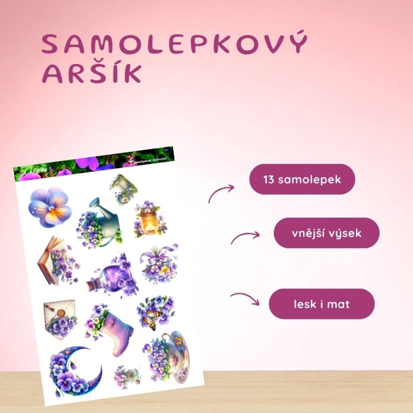 Fialky | Samolepky do diáře