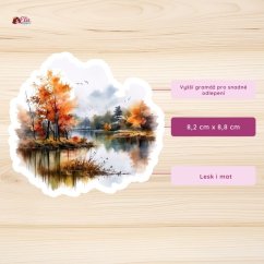 Podzimní jezero | Maxi kusová samolepka pro diář i scrapbook
