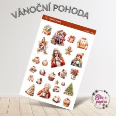 Samolepky do diáře od Elis v papíru s motivy Vánoční pohody