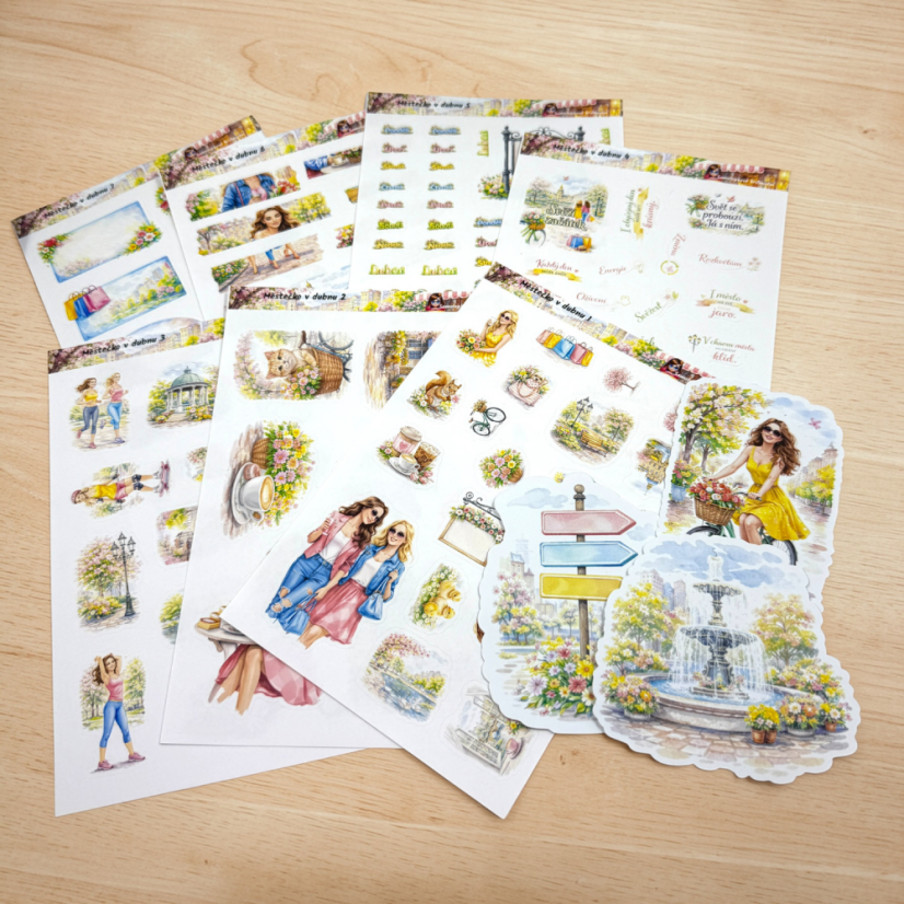 Městečko v dubnu | Měsíční samolepkový kit | 2026