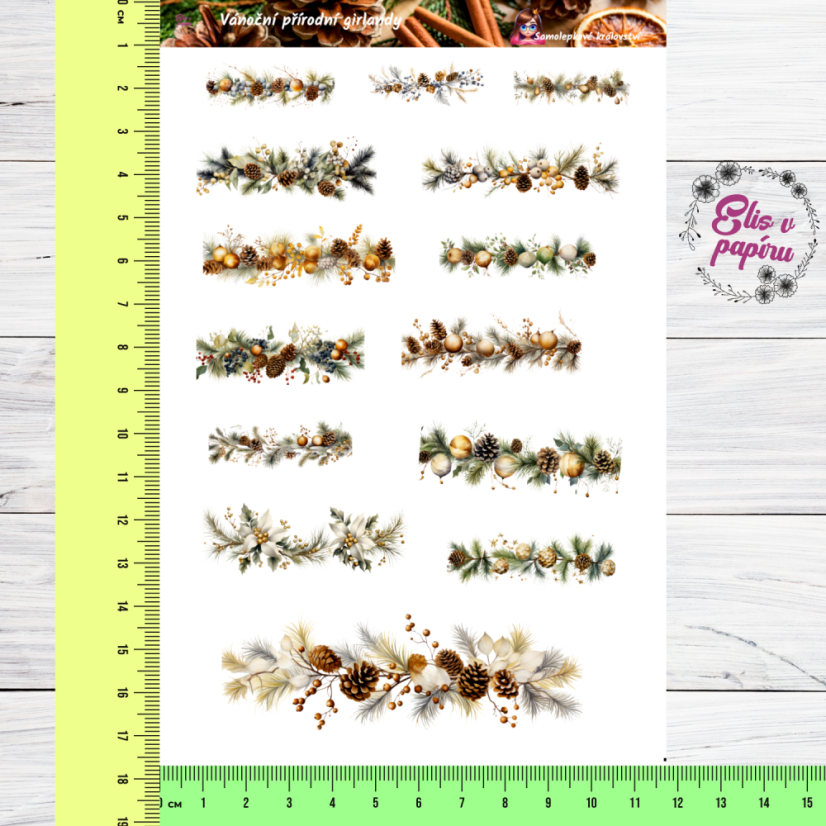 Vánoční přírodní girlandy | Samolepky do diáře