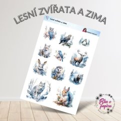 Lesní zvířata a zima | Samolepky do diáře