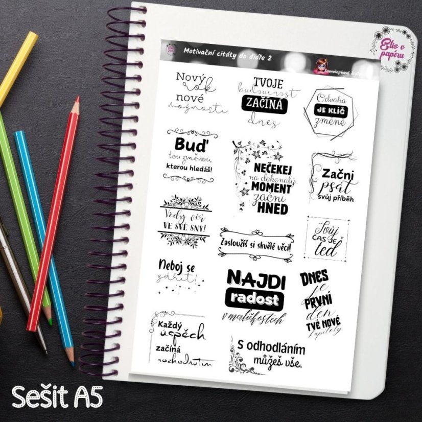 Motivační citáty do diáře 2 | Samolepky do diáře s českými texty
