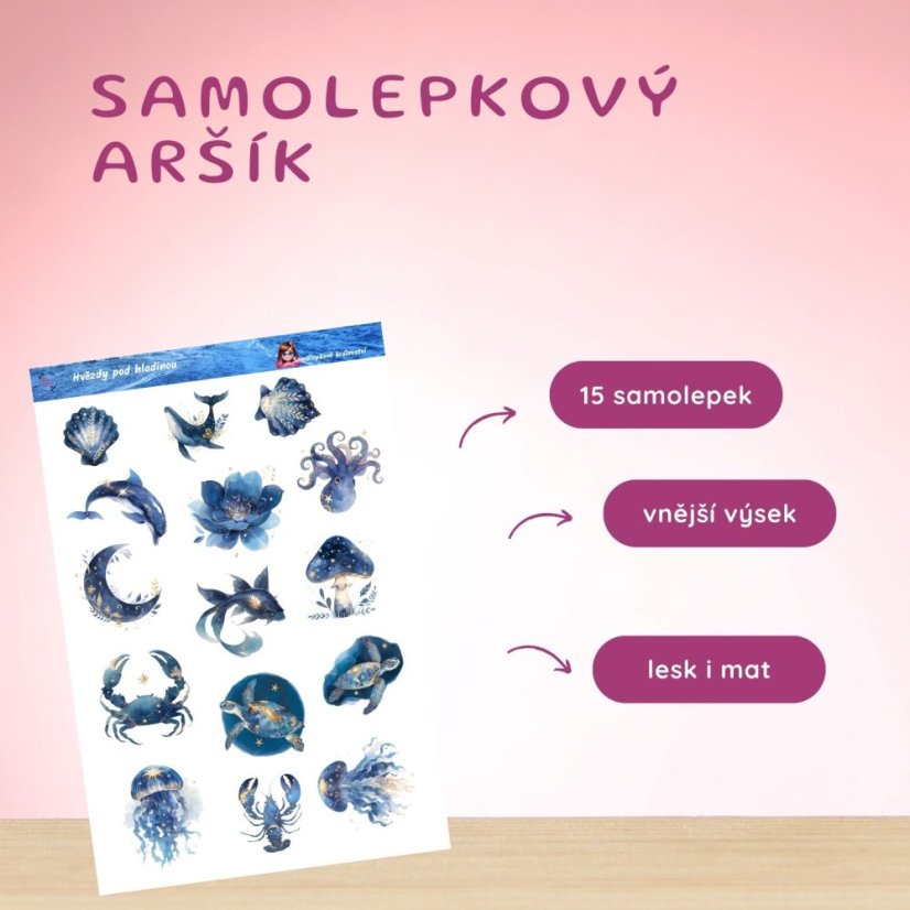 Hvězdy pod hladinou | Samolepky do diáře
