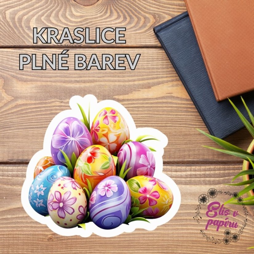 Kraslice plné barev | Maxi kusová samolepka pro diář i scrapbook