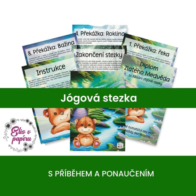Jógová stezka s příběhem pro děti od Elis v papíru