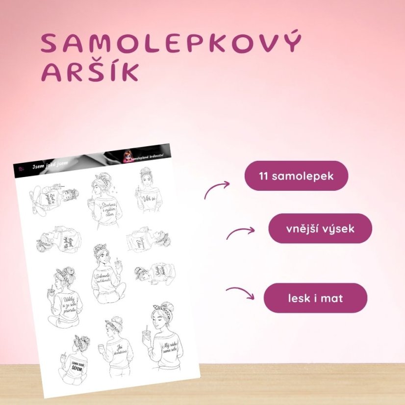 Jsem jaká jsem | Samolepky do diáře
