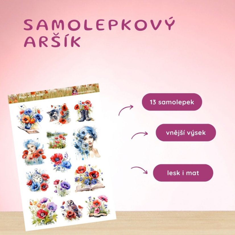 Magie vlčích máků | Samolepky do diáře