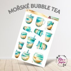 Mořské bubble tea | Samolepky do diáře