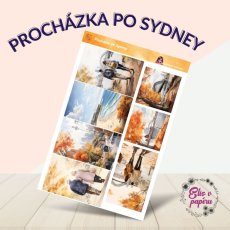 Samolepky s výjevy z podzimního Sydney – slunečné pláže, ikonické památky a malebné ulice města plné podzimní atmosféry. Tyto samolepky zachycují krásu australského města a přinášejí do tvého plánování kombinaci přírodní krásy a městského života.