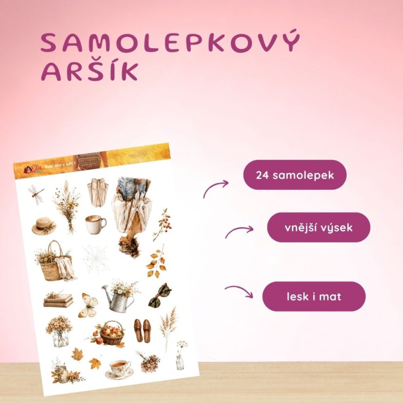 Babí léto v září | Měsíční samolepkový kit | 2026