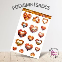 Podzimní srdce | Samolepky do diáře