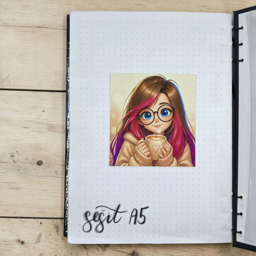 Elis s kávou | Maxi kusová samolepka pro diář i scrapbook
