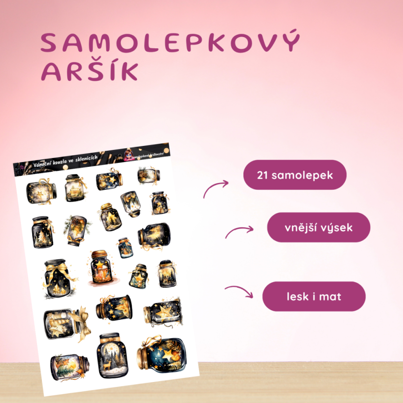 Vánoční kouzla ve sklenicích | Samolepky do diáře