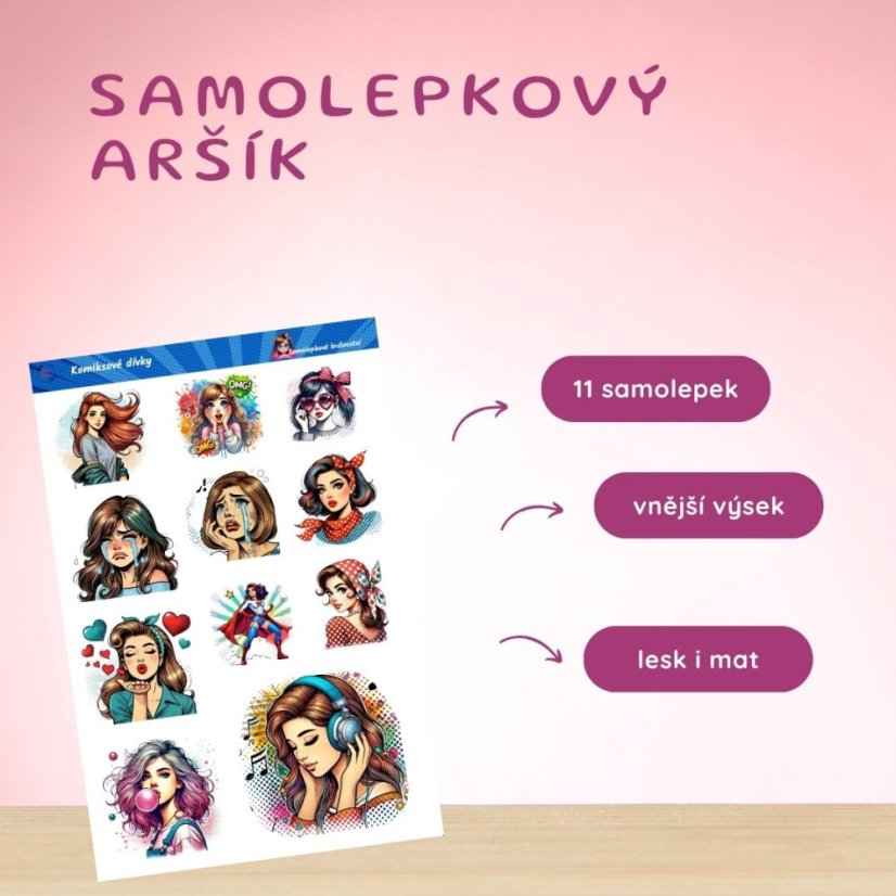 Komiksové dívky | Samolepky do diáře