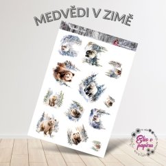 Medvědi v zimě | Samolepky do diáře