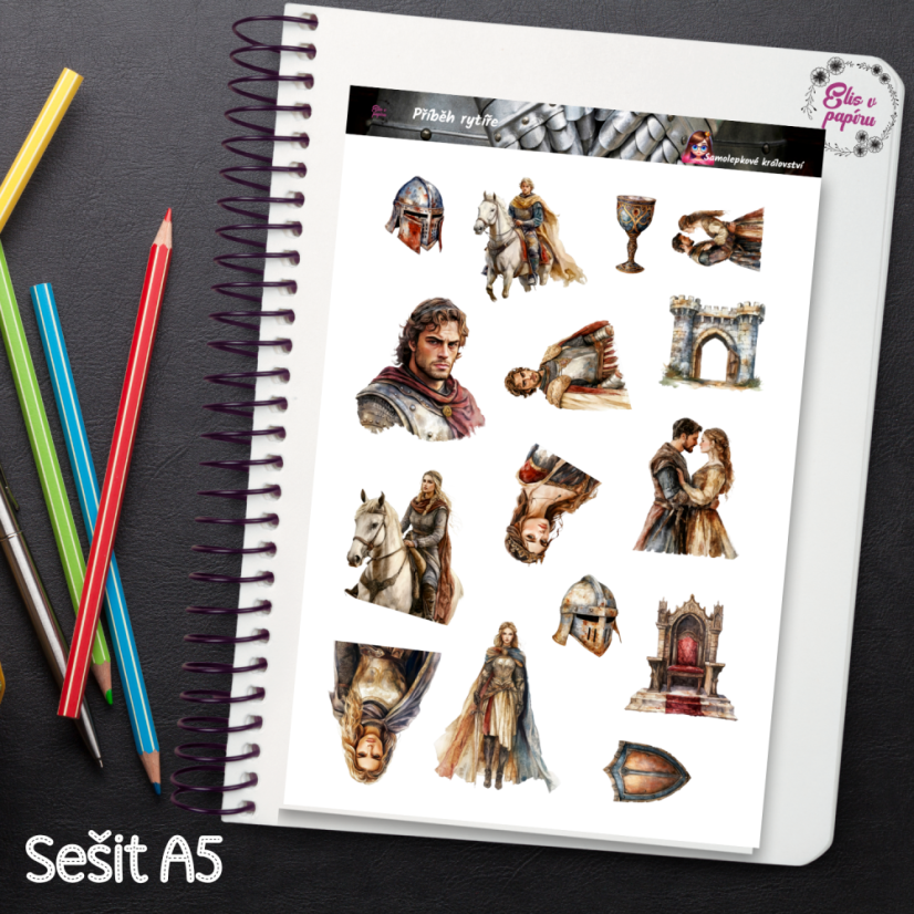 Příběh rytíře | Samolepky do diáře