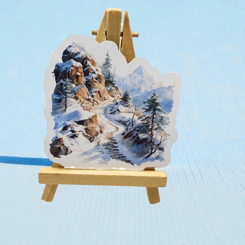 Zasněžená horská stezka | Samolepky do diáře