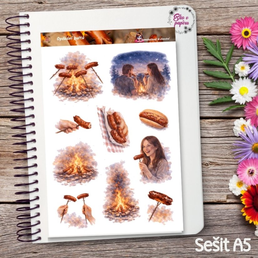 Opékání buřtů | Samolepky do diáře