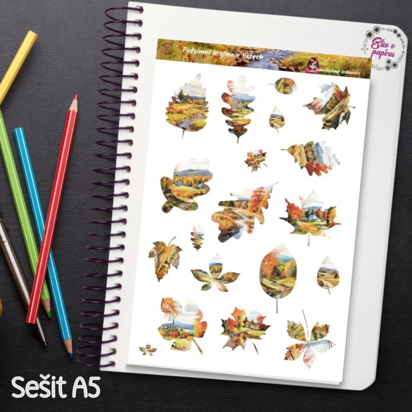 Podzimní krajina v listech | Samolepky do diáře