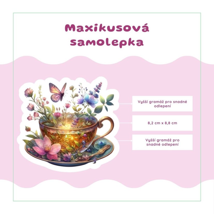 Šálek z kouzelné louky | Samolepka do diáře