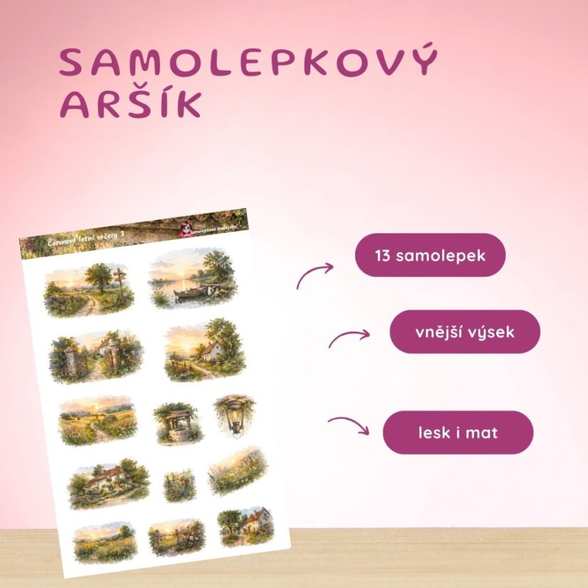 Červnové letní večery | Měsíční samolepkový kit | 2026