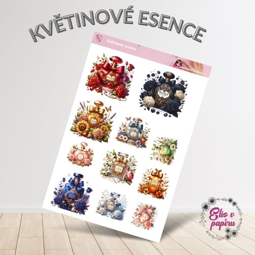 🌸 Elegantní diářové samolepky s vůní květin a tajemného luxusu.