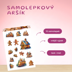Zdobené perníkové vesničky | Samolepky do diáře