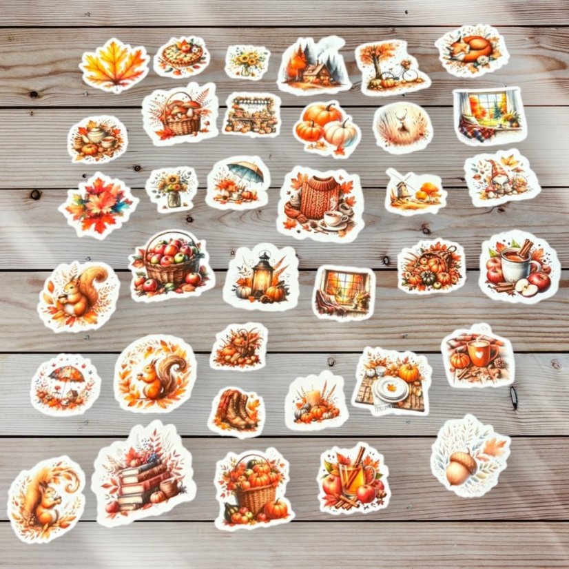 Doteky podzimu | Journalingová sada samolepek