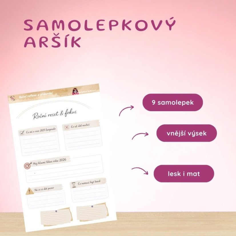 Roční reflexe a plánování | Samolepky do diáře | Limitka
