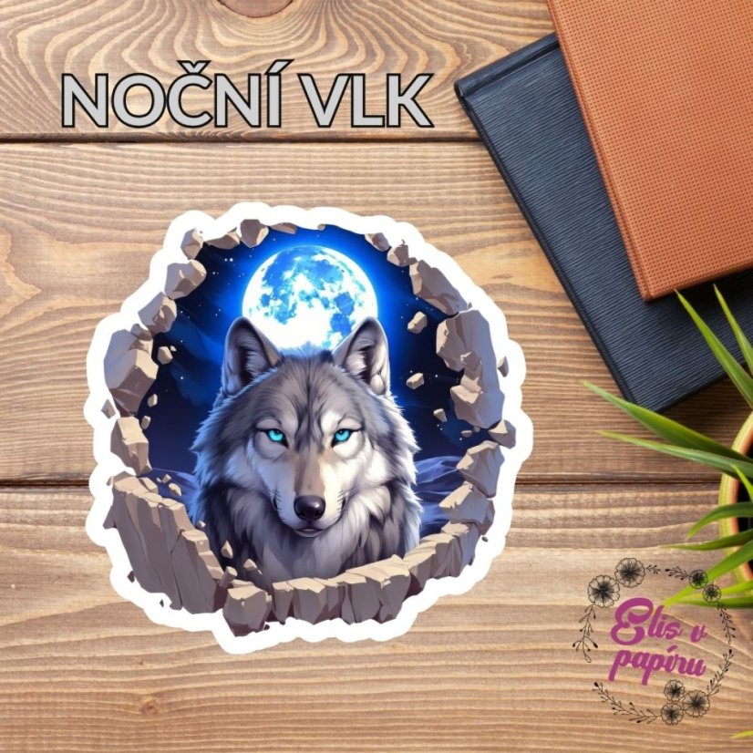 Noční vlk | Samolepka do diáře