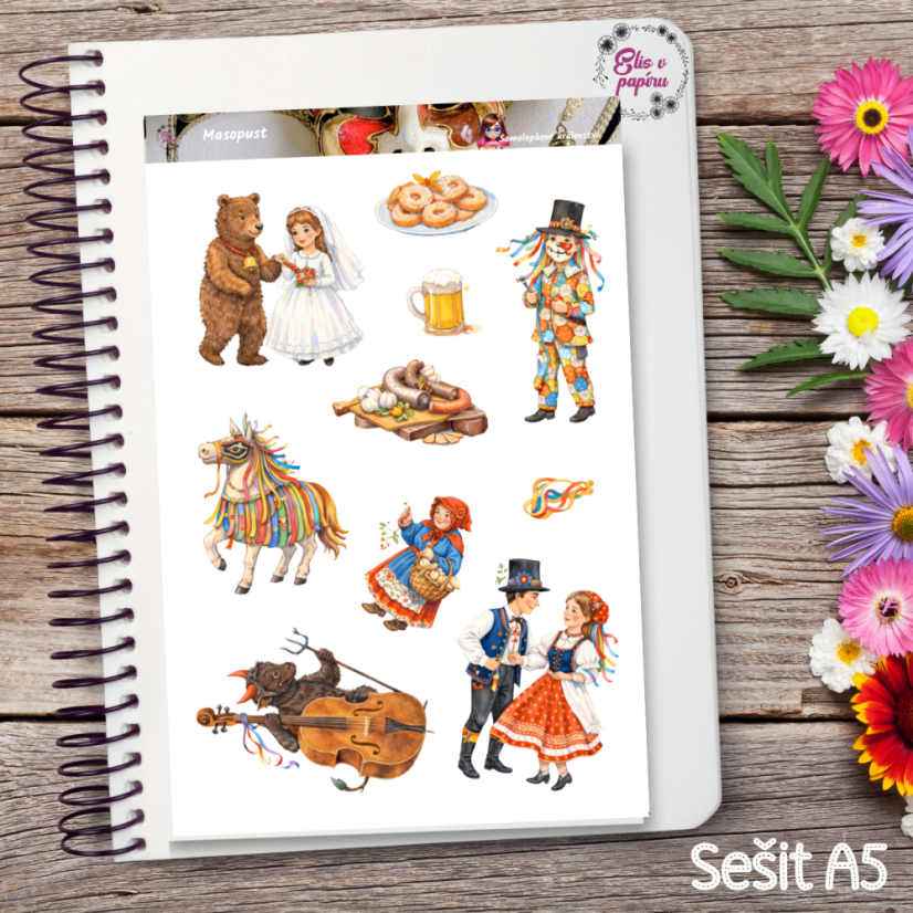 Masopust | Samolepky do diáře | Limitka