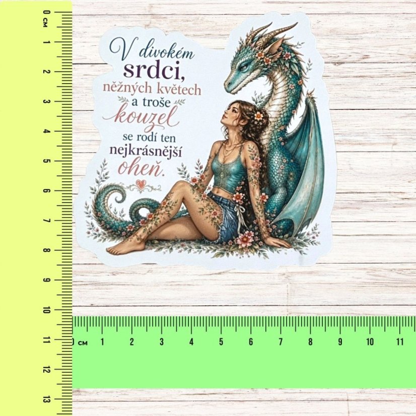 Dračí srdce | Maxi kusová samolepka pro diář i scrapbook