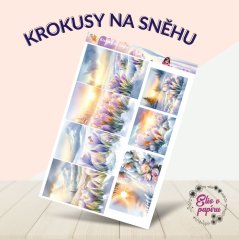 Krokusy na sněhu | Samolepky do diáře - obrázkové boxy