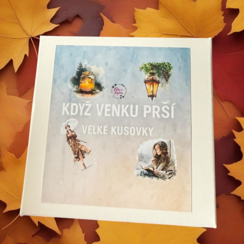 Když venku prší | Velké kusové samolepky do diáře i pro scrapbook