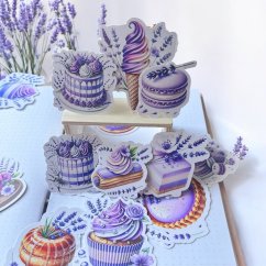 Levandulové pokušení | Velké kusové samolepky pro diář i scrapbook