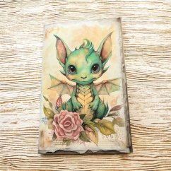 Vintage sešit s dráčky