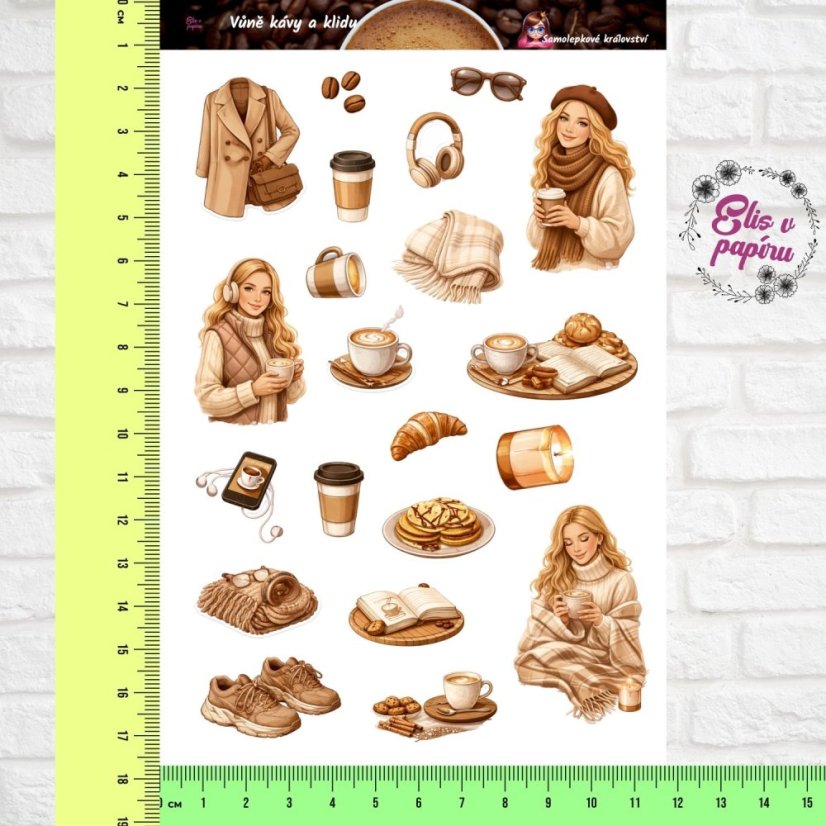 Vůně kávy a klidu | Samolepky do diáře