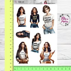 Samolepky zobrazují silné a sebevědomé ženy s motivačními citáty jako „Jsem silná,“ „Jsem dost,“ „Znám svou hodnotu.“ Každý motiv vyzařuje sebevědomí a sílu, která inspiruje ženy být samy sebou a věřit si.