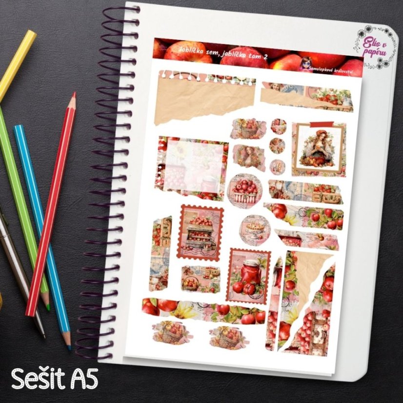Jablíčka sem, jablíčka tam 2 | Samolepky do diáře