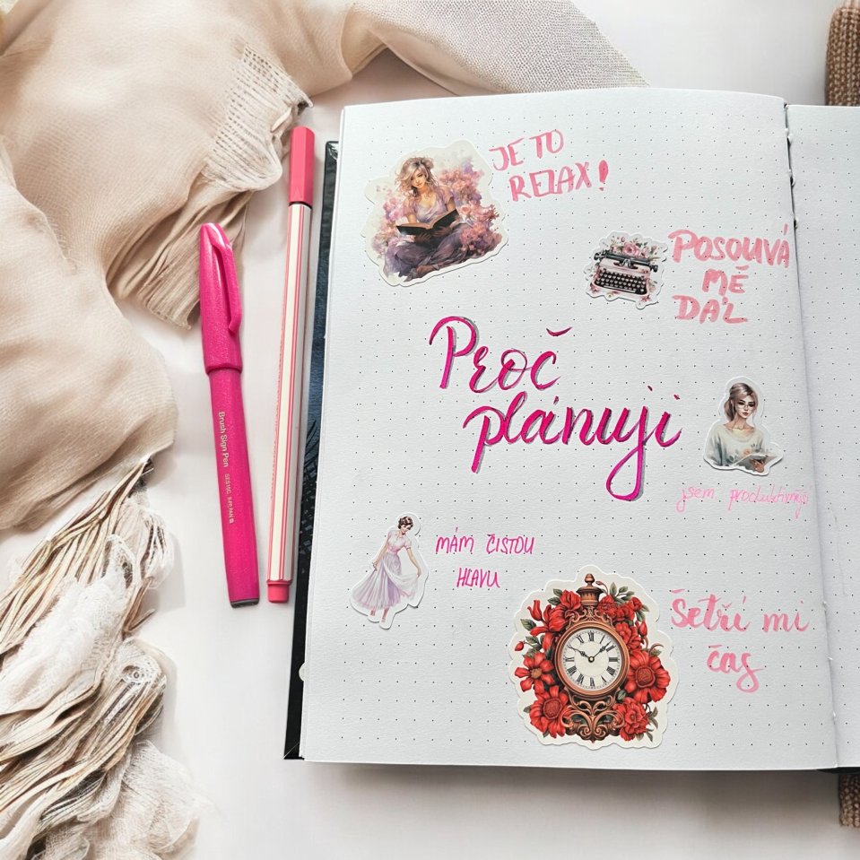 Mix samolepek - Knížky a knihomolky (samolepková knížka), Spisovatelka, Vintage květinové dekorace