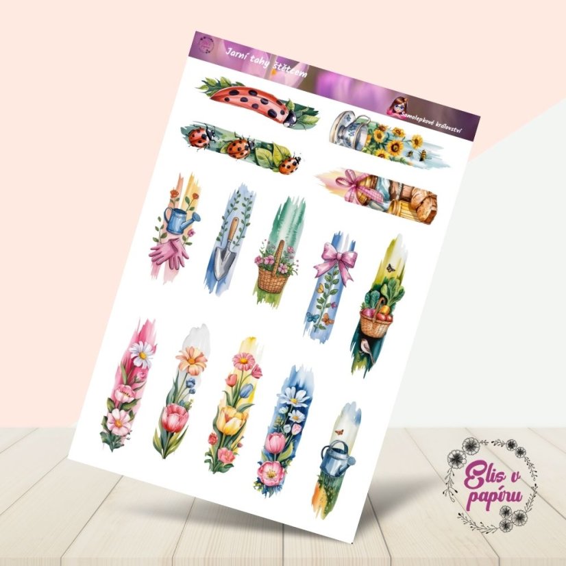 Jarní tahy štětcem | Samolepky do diáře