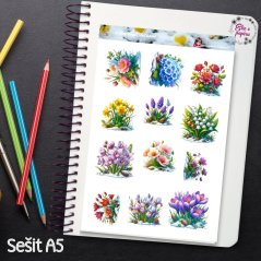 Květy mezi vločkami | Samolepky do diáře