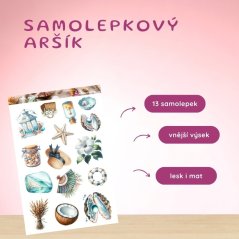 Perly, mušle a léto | Samolepky do diáře