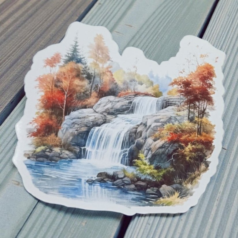 Podzimní vodopád | Samolepka do diáře